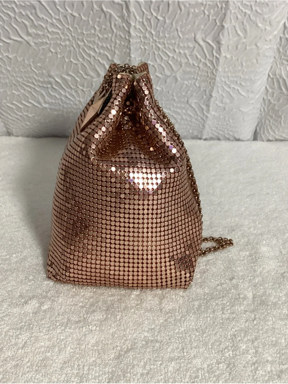 Kate Spade Evening Belle Night Owl Rose Gold Metallic Shoulder Bag